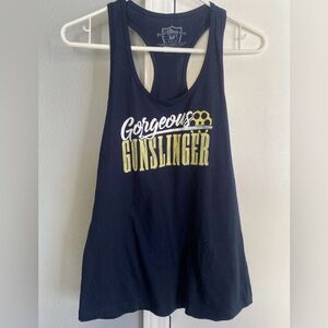 Shield Republic M Navy Blue Racerback gorgeous GORGEOUS GUNSLINGER Tank Top